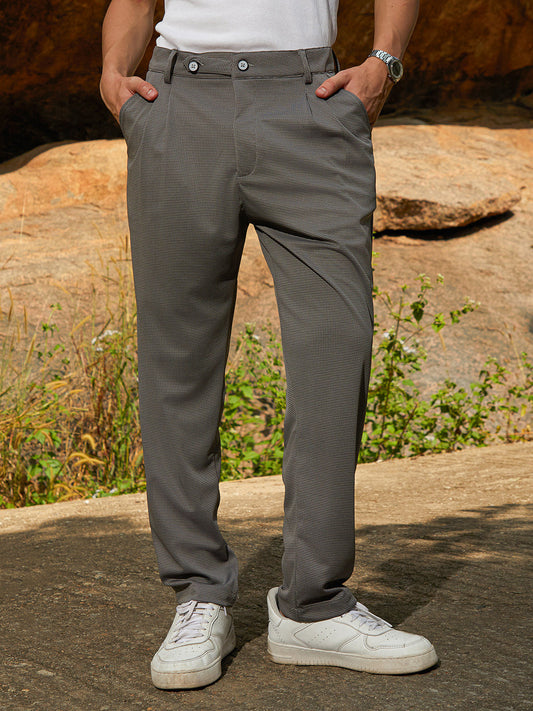 Lightweight - Micro-Check Chino Trousers