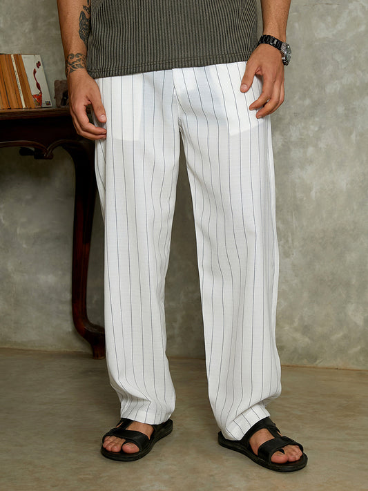 Lightweight - Pinstriped Chino Trousers