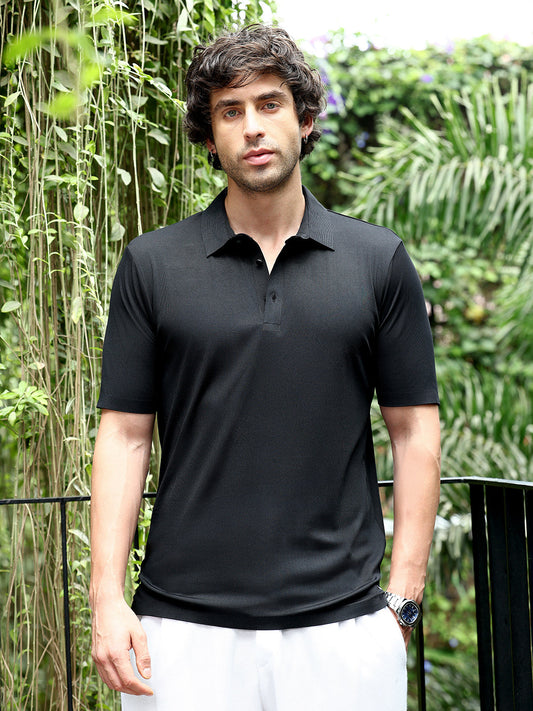 Seamless Ribbed Polo T-Shirt