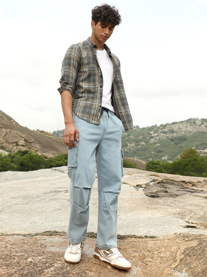 Straight-Leg Parachute Denim Jeans