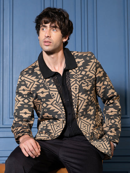 Tailored Aztec-Block Jacquard Blazer