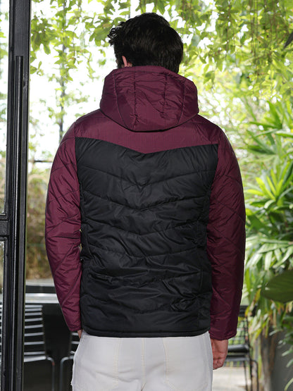 Block-Graph Quilted Puffer Jacket