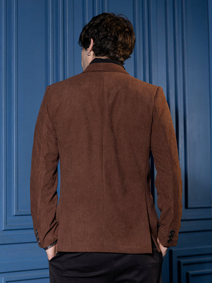 Double-Breasted Corduroy Blazer