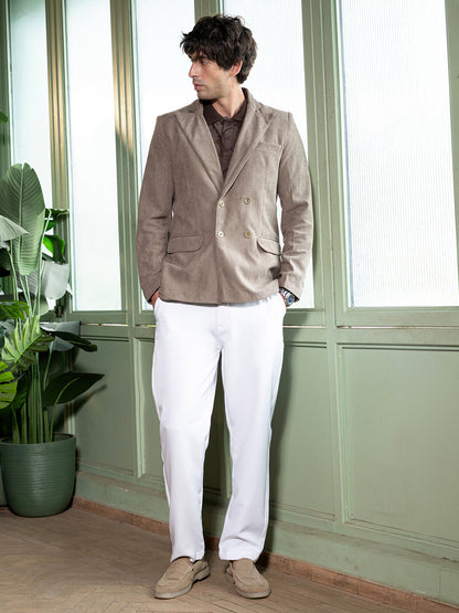 Double-Breasted Corduroy Blazer