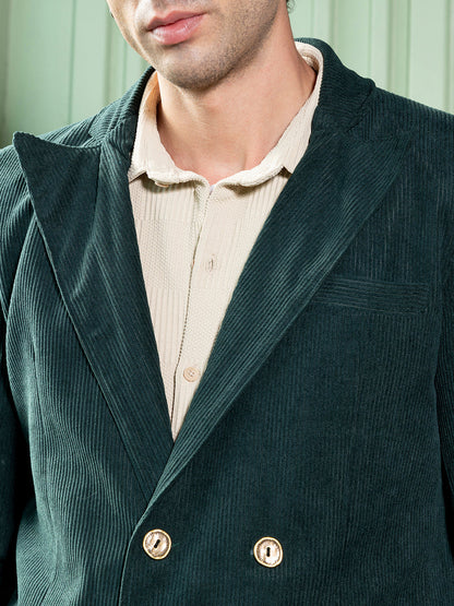 Double-Breasted Corduroy Blazer