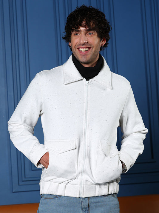 Zip-Front Knit Jacket