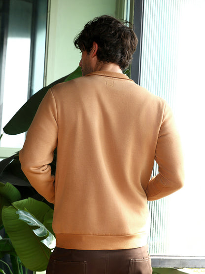 Panel-Stitch Knit Sweatshirt