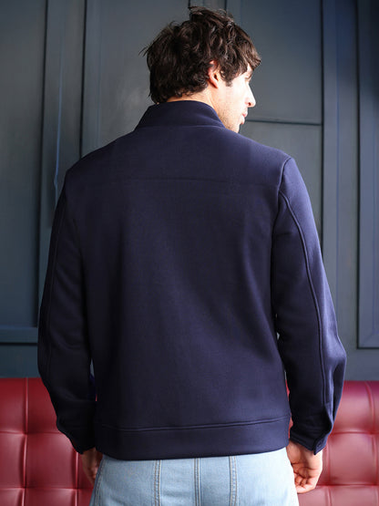 Panel-Stitch Knit Sweatshirt