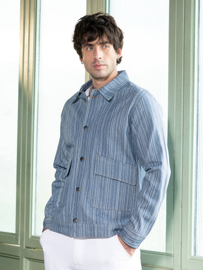 Relaxed Jacquard-Denim Jacket