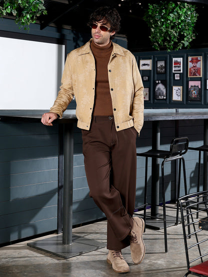 Palm-Jacquard Bomber Jacket