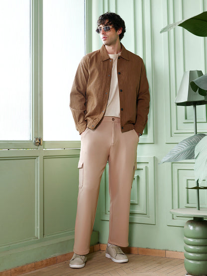 Zip-Front Crushed-Tactile Jacket