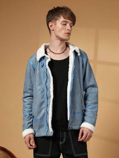 Fleece-Lined Biker Jacket