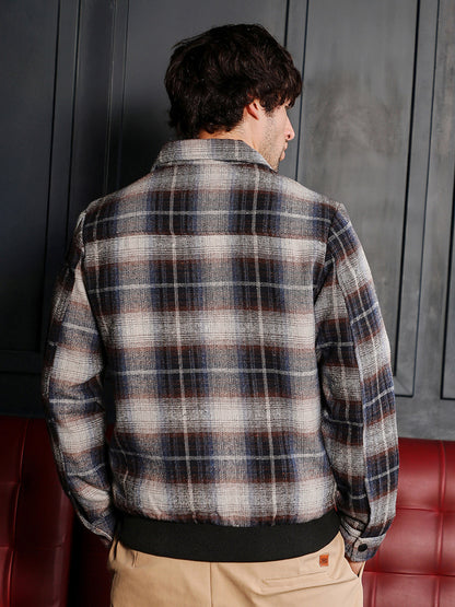 Zip-Front Plaid Jacket