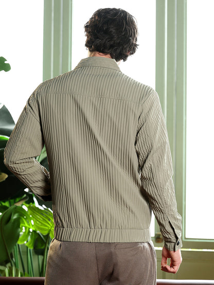 Panelled Crease-Tactile Jacket