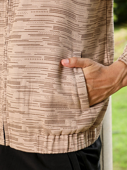 Lined-Jacquard Bomber Jacket