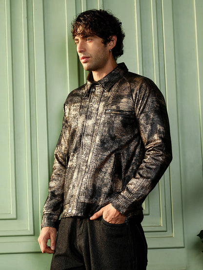 Reptilia-Jacquard Bomber Jacket