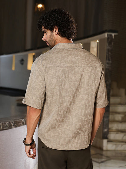 Aztec-Tactile Oversized Shirt