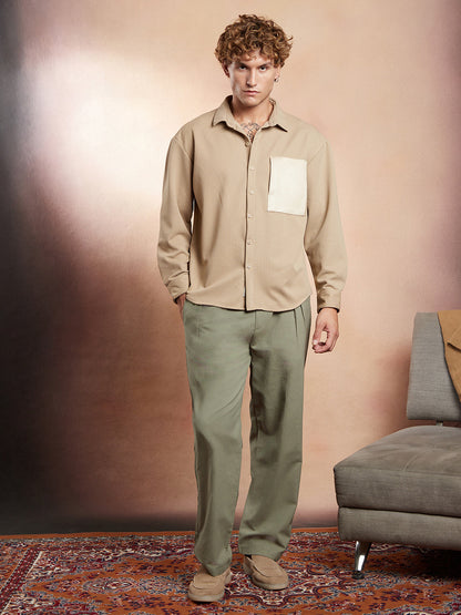 Block-Patch Oversized Shirt