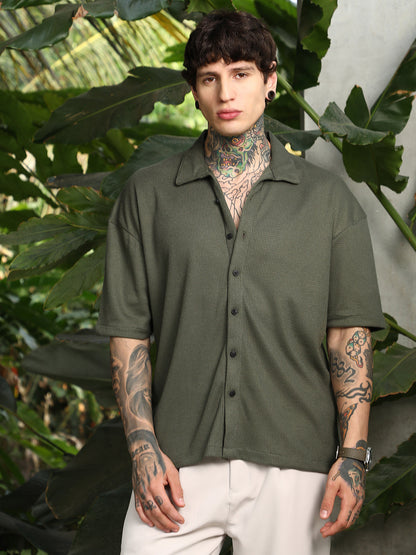 Waffle-Knit Shirt