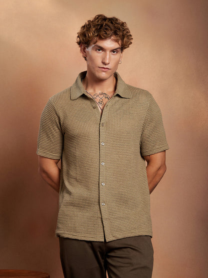 Solid-Knit Oversized Shirt