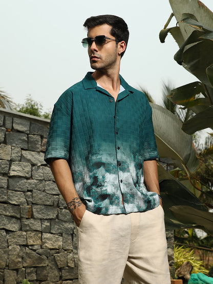 Abstract-Ombre Oversized Shirt
