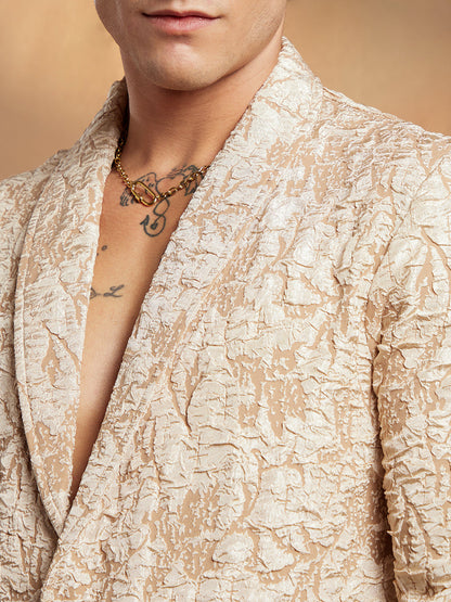Crushed Shawl Collar Oversized Shirt