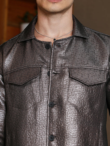 Metallic Utility Shacket