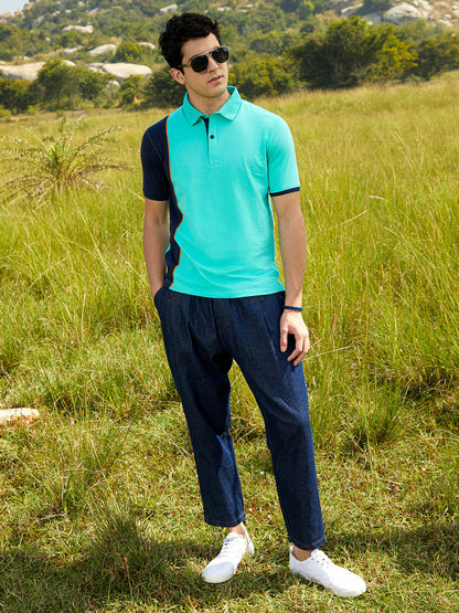 Panel-Block Polo Shirt
