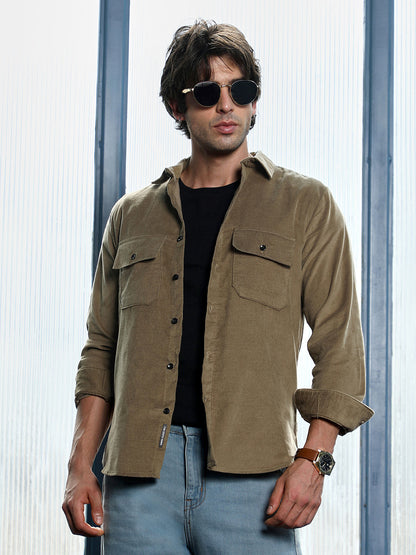 Solid-Brushed Utility Shirt