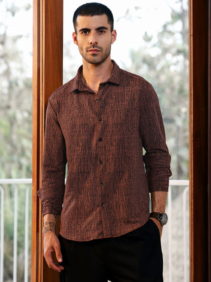 Regular Fit Textured Casual Shirt