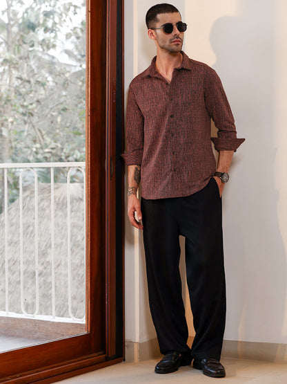 Regular Fit Textured Casual Shirt