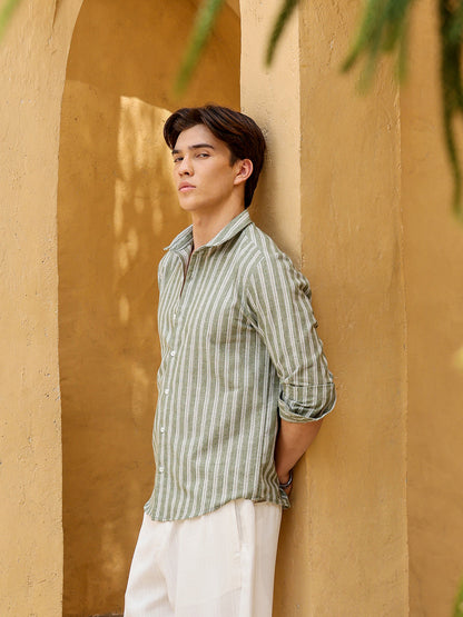 Men's Shirt Poly Cotton Yarn Dyed Stripes
