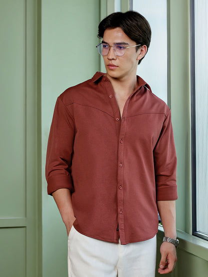 Men's Rust Solid Shirt