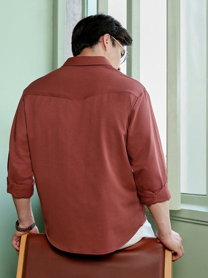 Men's Rust Solid Shirt