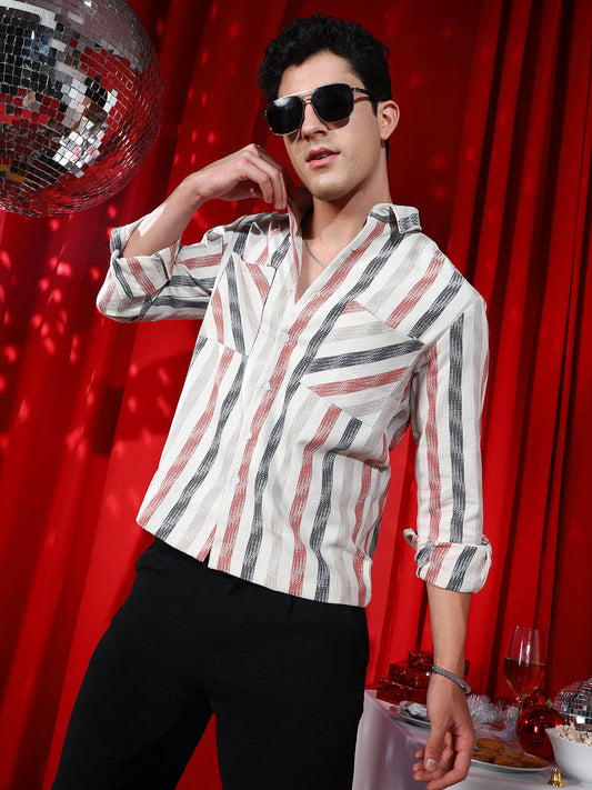 Indie-Striped Utility Shirt