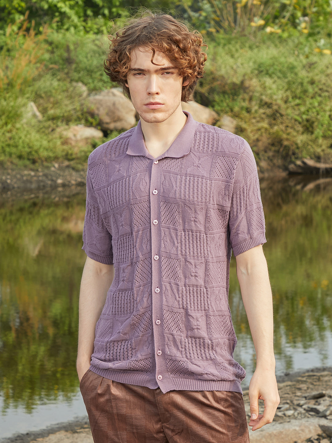 Patch-Knit Shirt