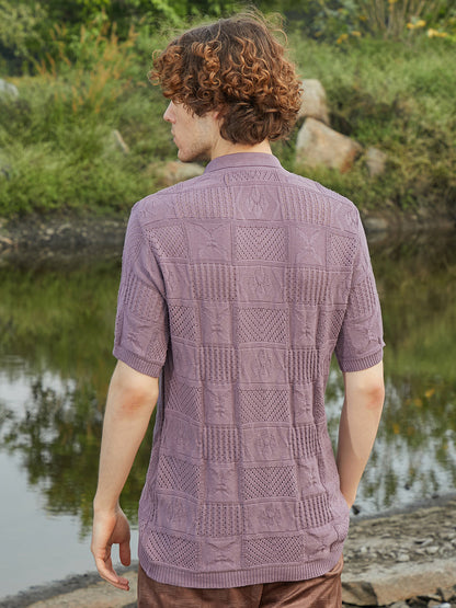 Patch-Knit Shirt