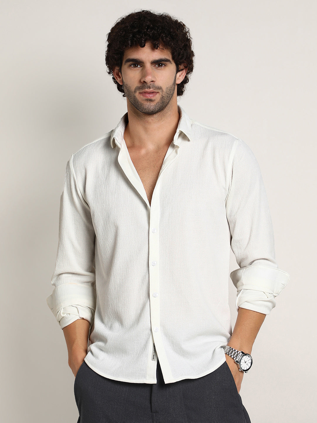 Solid Jaquard Shirt