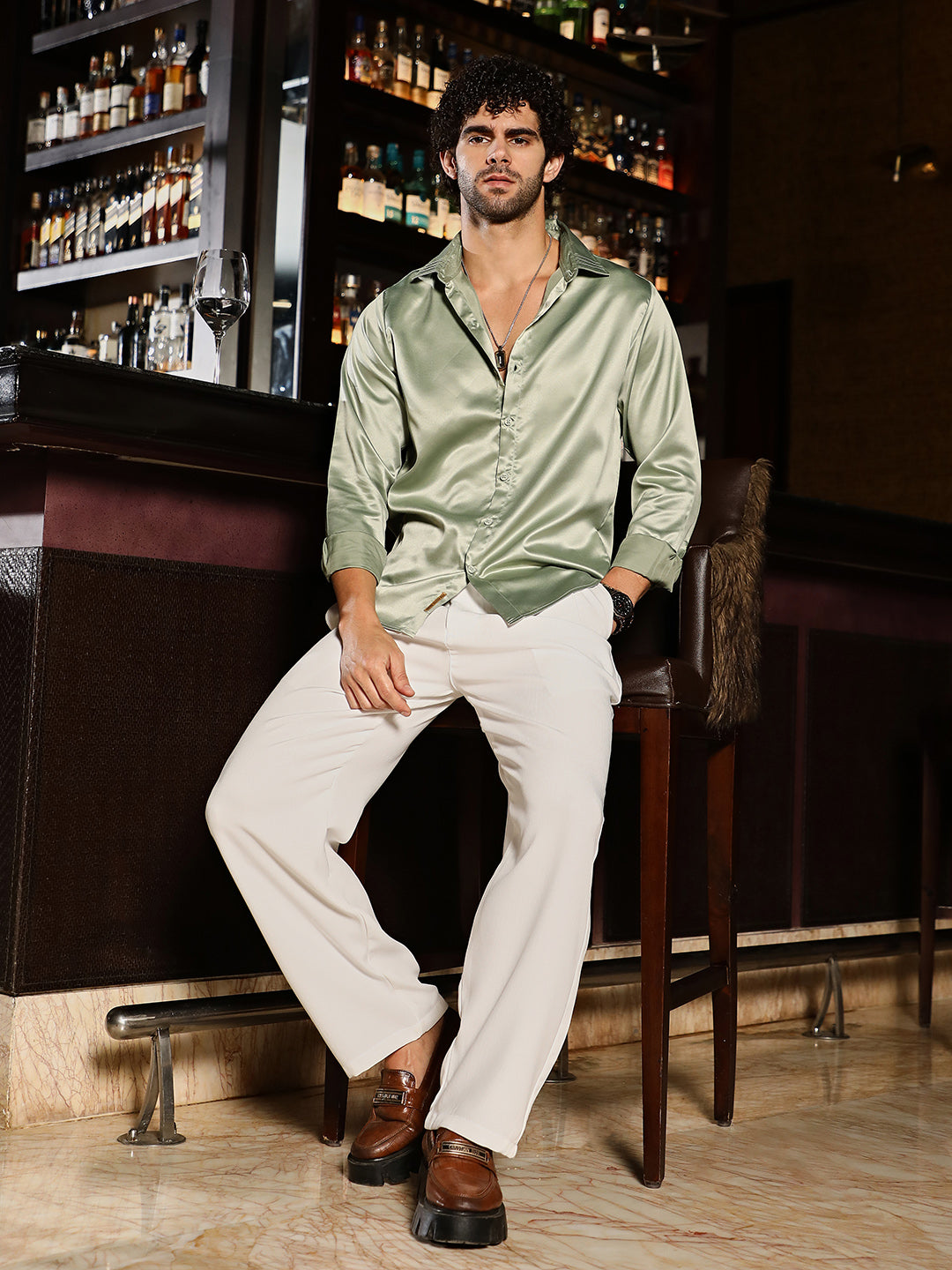 Solid Satin Shirt