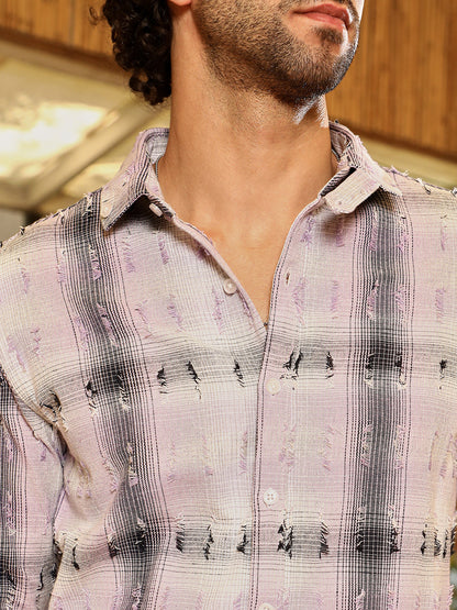 Distressed-Check Shirt