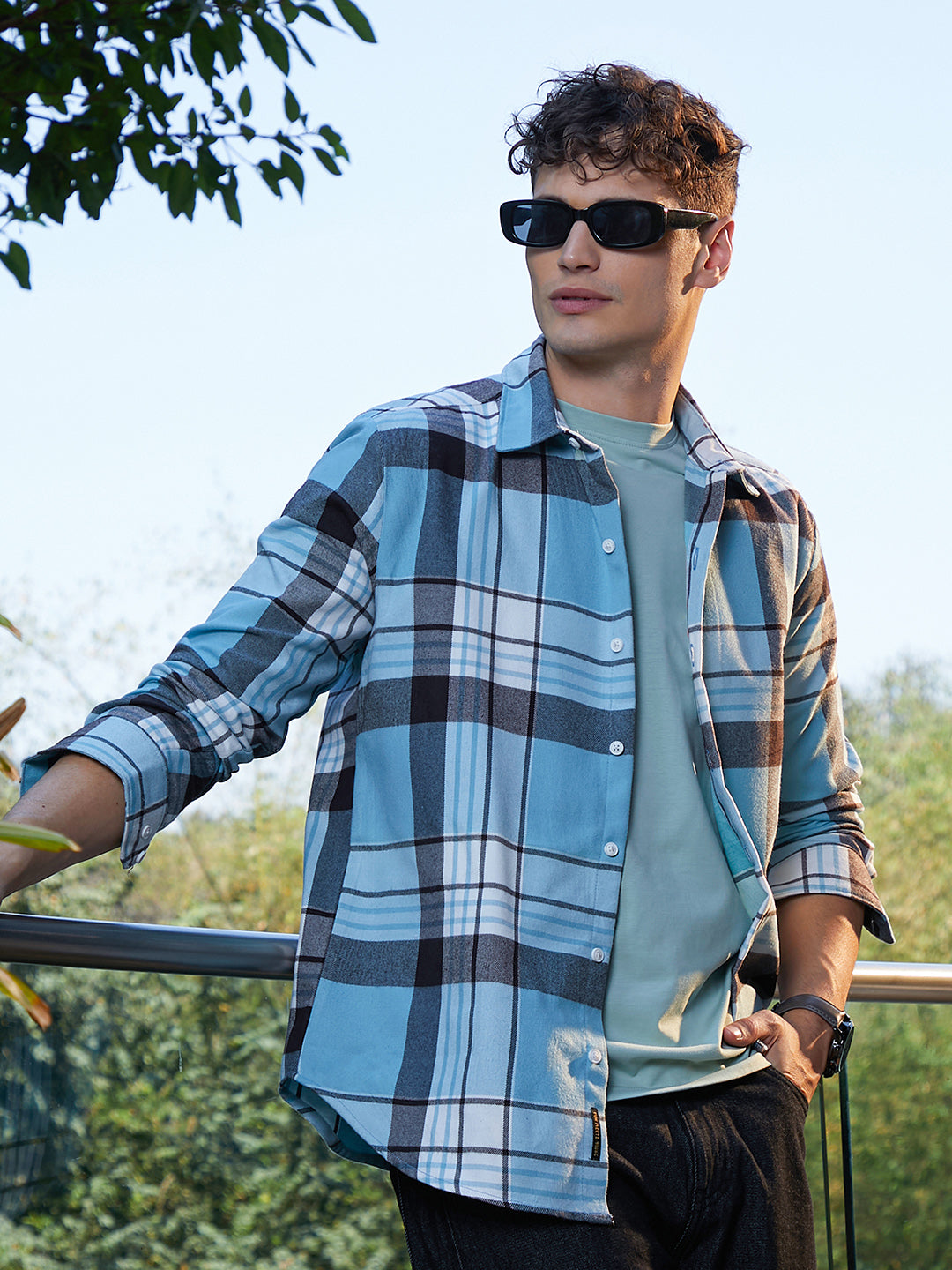 Maxi-Plaid Relaxed Shirt