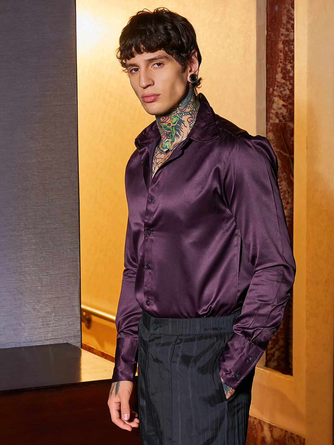 Solid Satin Shirt