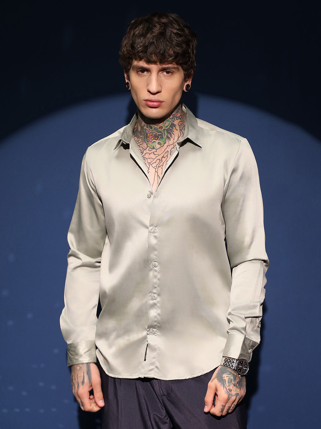 Solid Satin Shirt