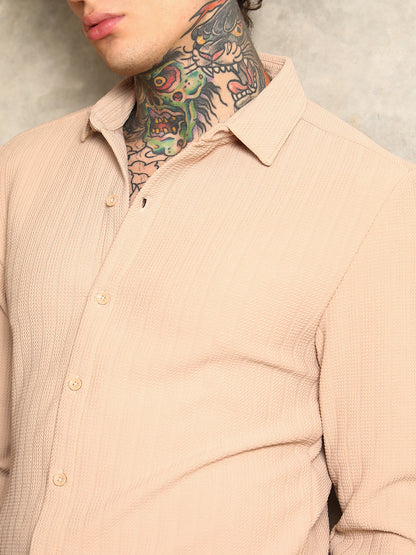 Chevron-Panel Tactile Shirt