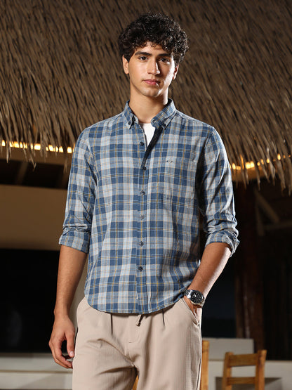 Button-Down Plaid Regular Shirt