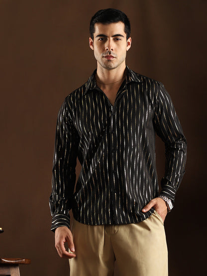 Metallic-Vined Shirt