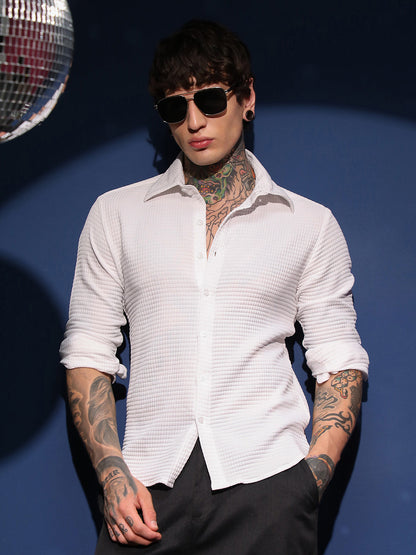 Grid-Textured Shirt