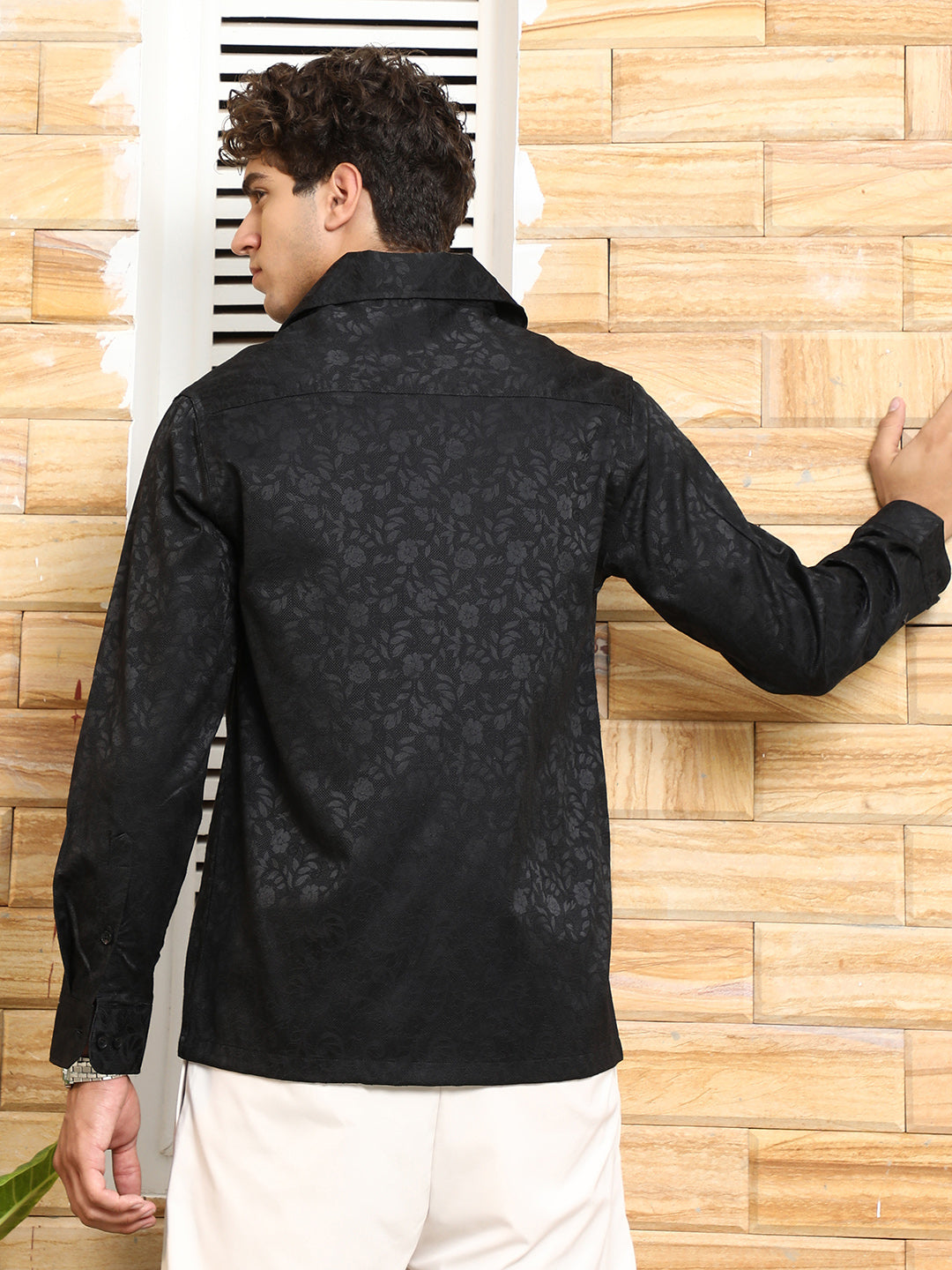 Self-Flora Jacquard Shirt