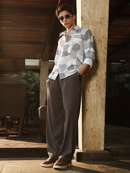 Abstract-Geometric Imprint Shirt