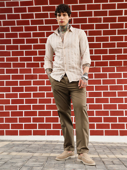 Textured Candy-Striped Shirt